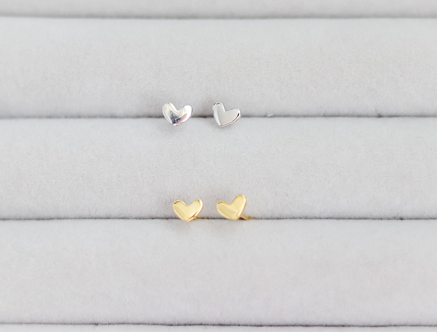 Delicate Heart Stud Earrings