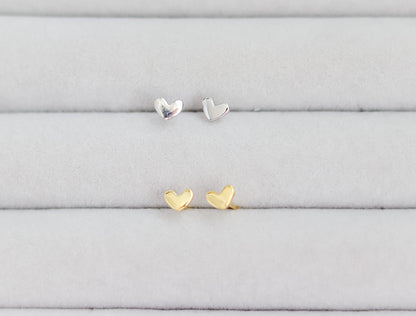 Delicate Heart Stud Earrings