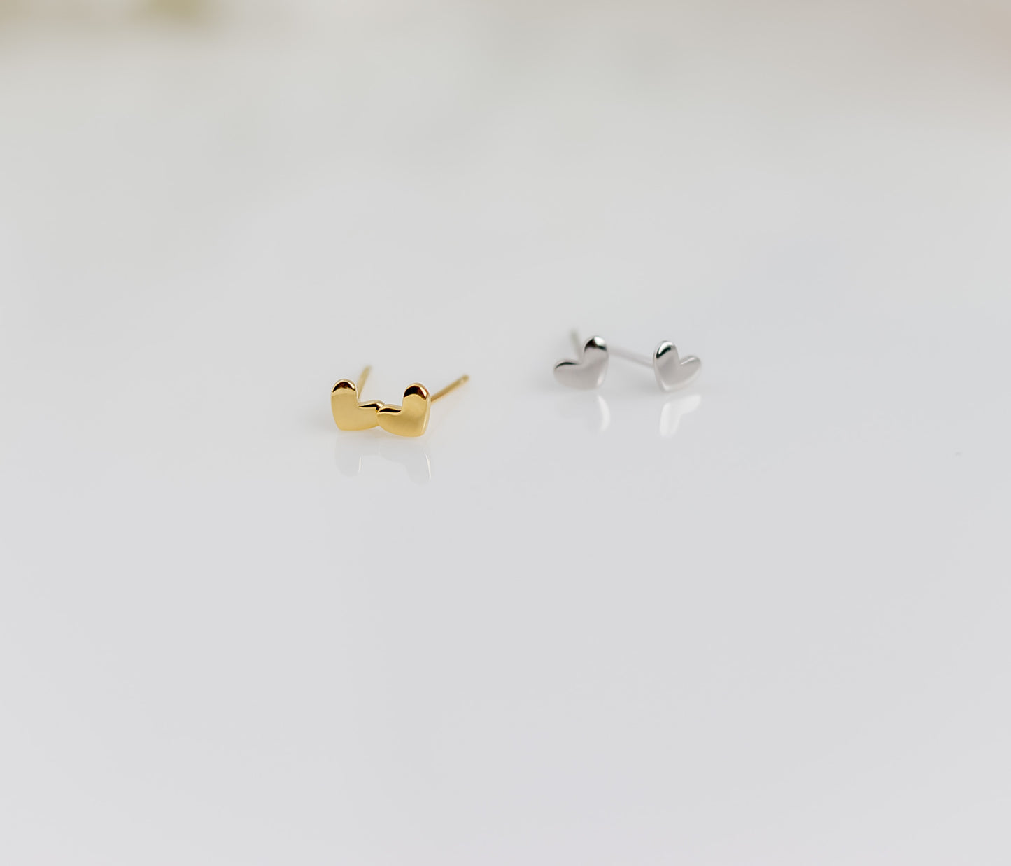 Delicate Heart Stud Earrings