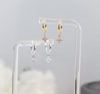 Mini Drop Flower Zircon Earrings