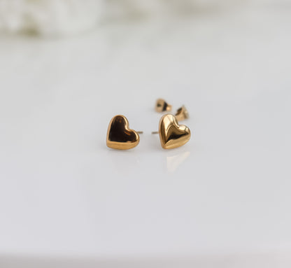 Bubble Heart Stud Earrings