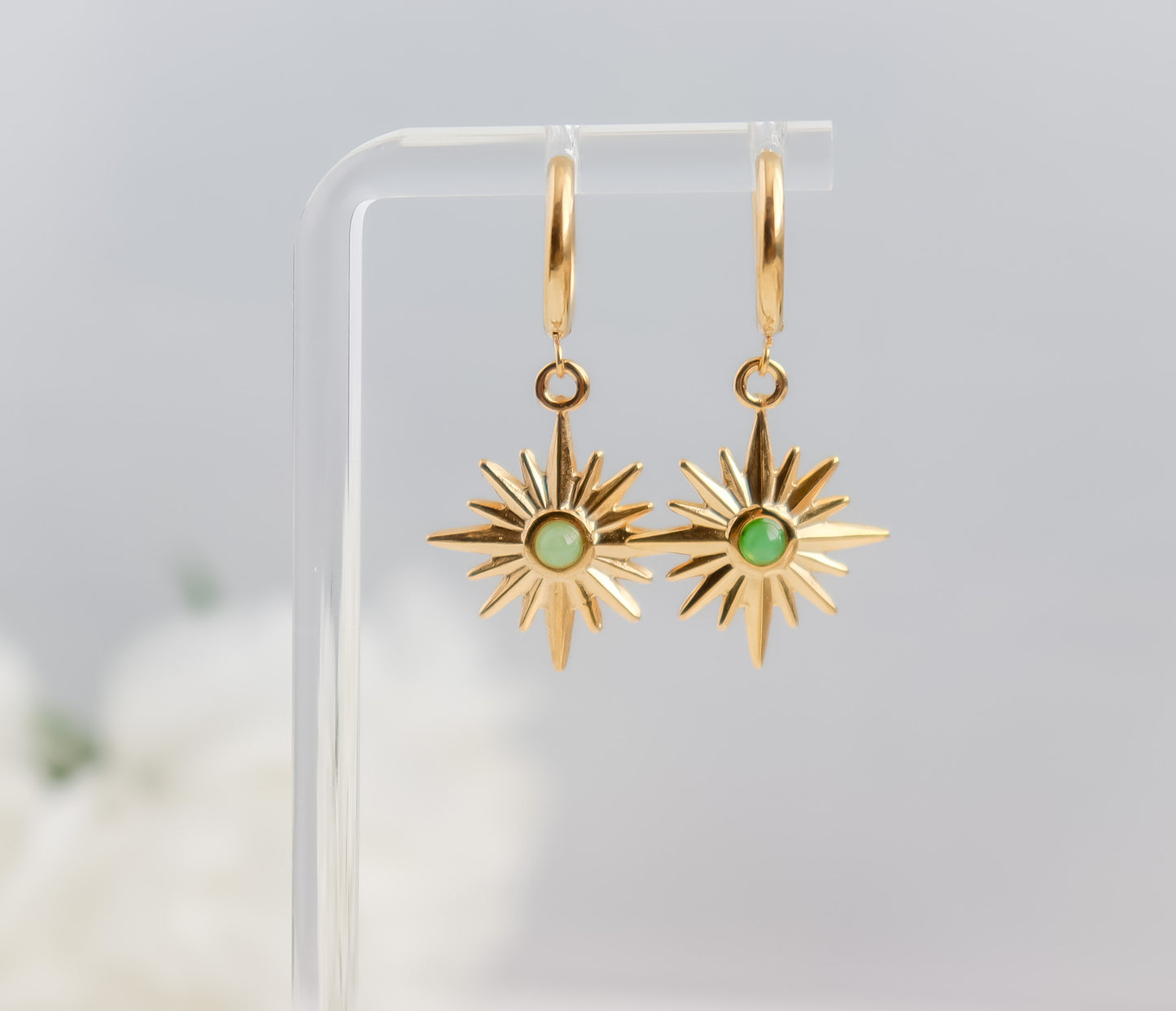 Colour Gem Star Drop Dangle Earrings