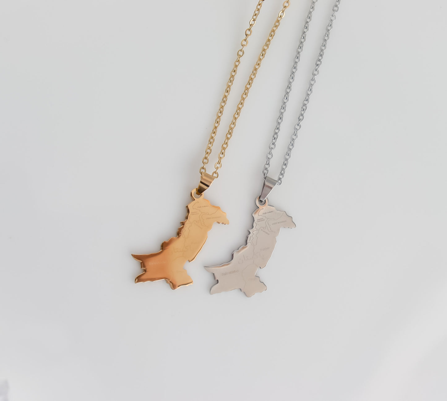 Pakistan Map Lined Necklace