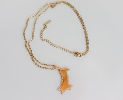 Pakistan Map Lined Necklace