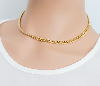 Curb/Herring Bone Chain Necklace