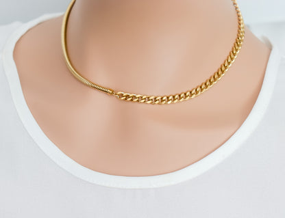 Curb/Herring Bone Chain Necklace