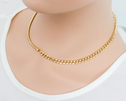 Curb/Herring Bone Chain Necklace