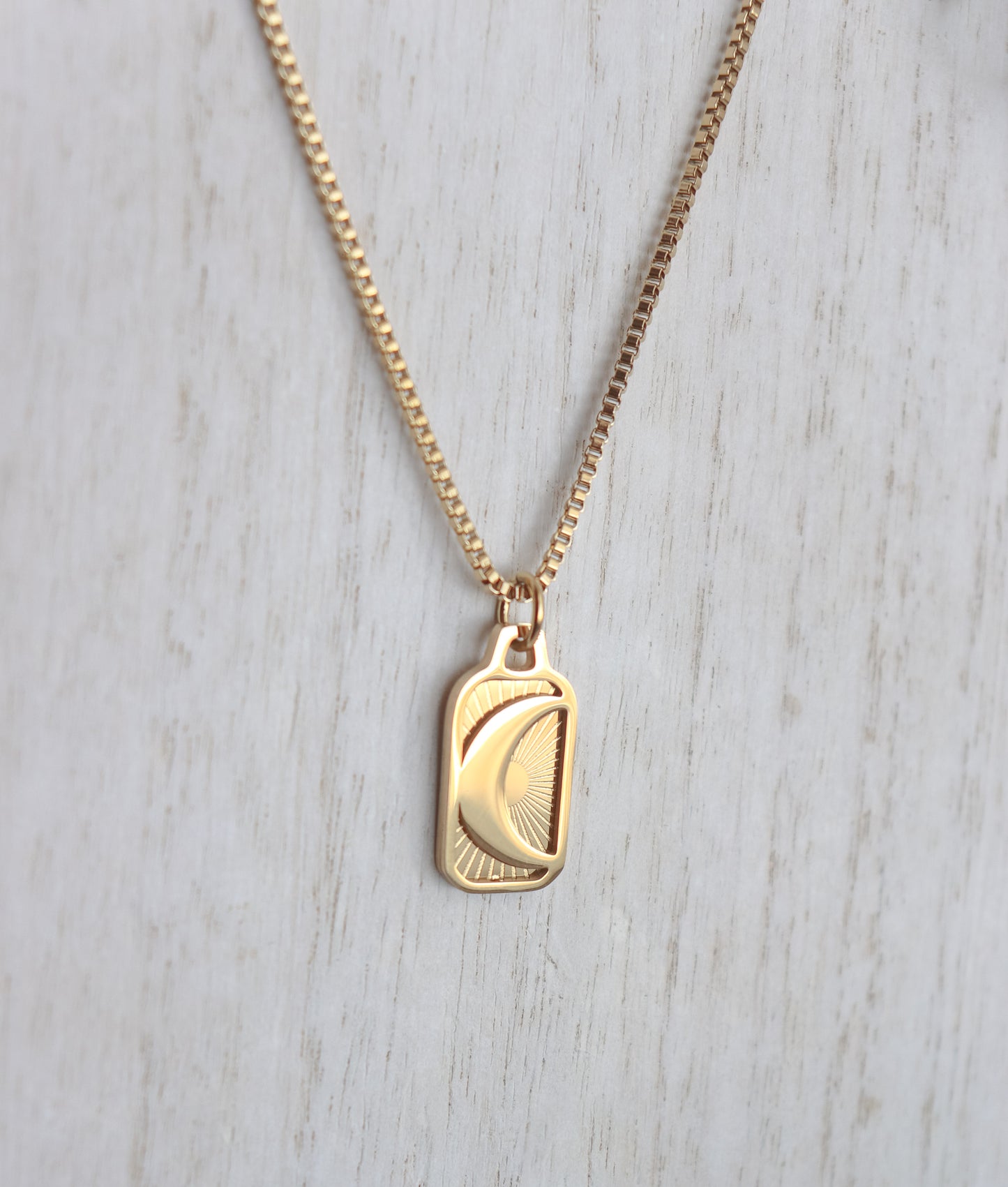 Moon Sun Tag Necklace