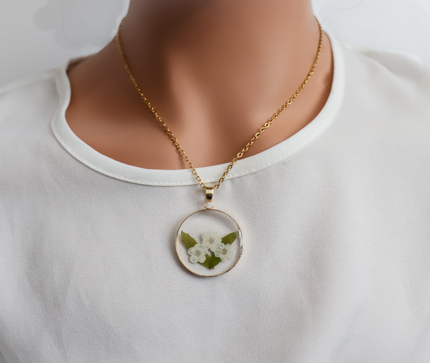 Pressed Birth Month Flower Necklace