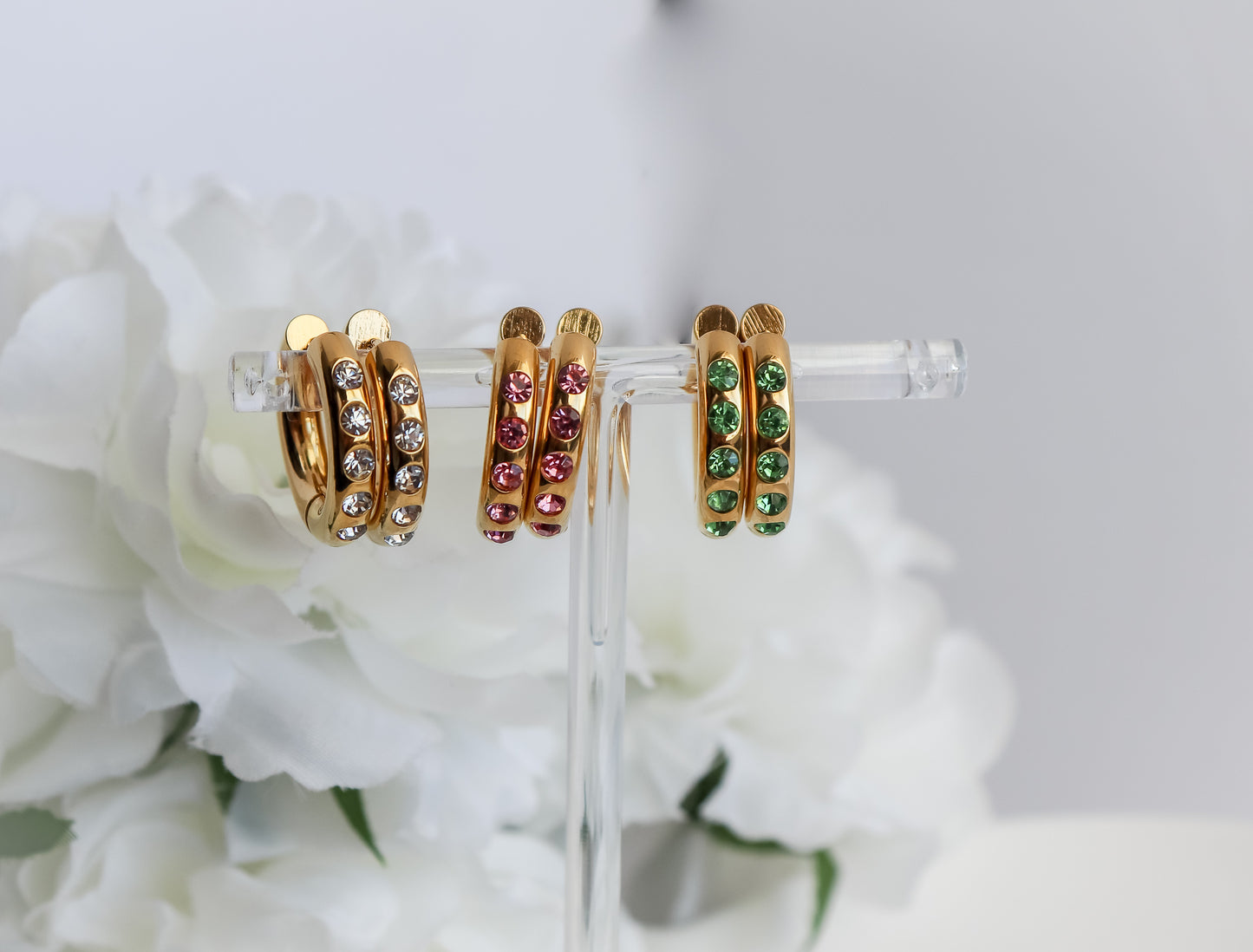 Zircon Studded Hoop Earrings