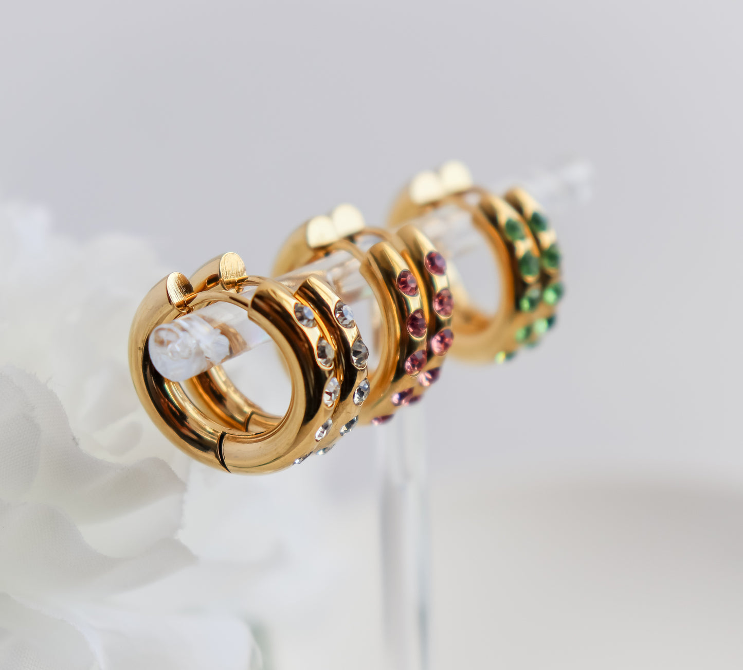 Zircon Studded Hoop Earrings