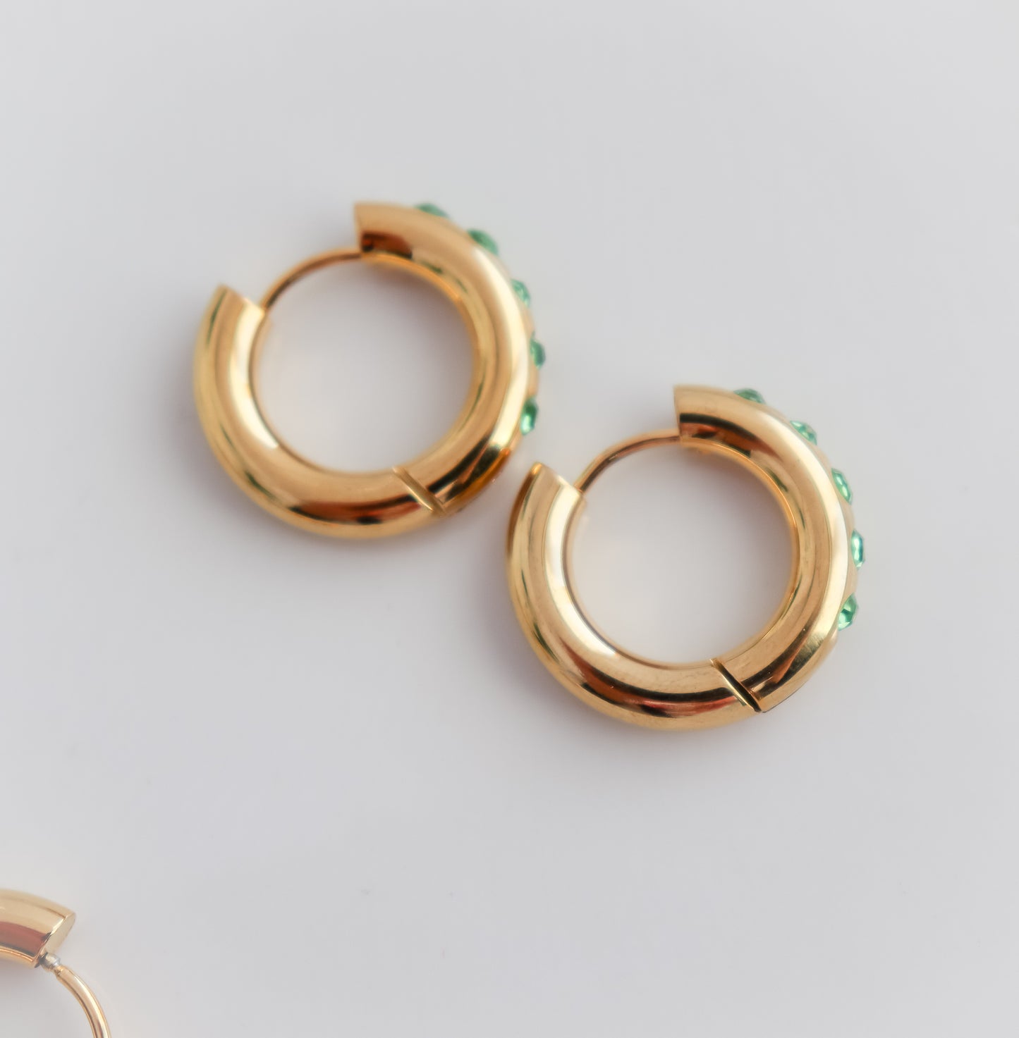 Zircon Studded Hoop Earrings