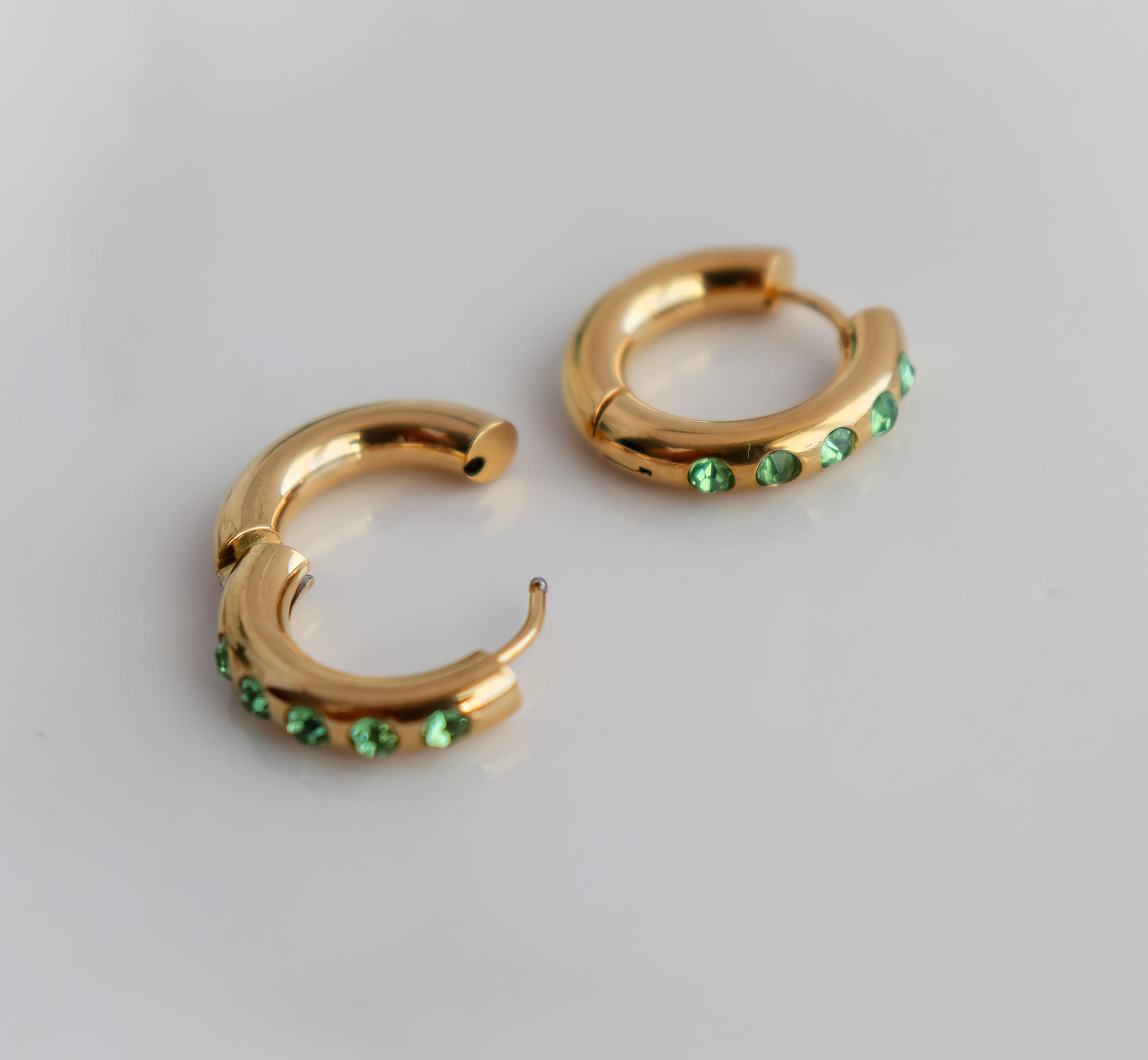 Zircon Studded Hoop Earrings