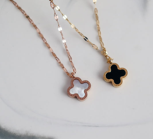 Reversible Clover Flutter Chain Necklace