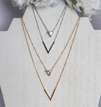 Layered V-Shape Necklace