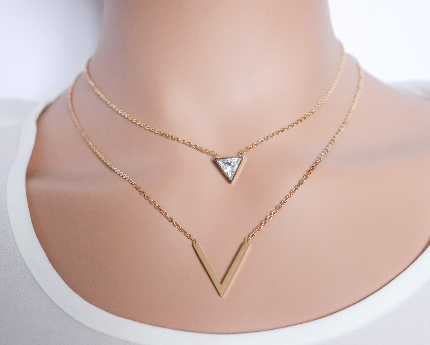 Layered V-Shape Necklace