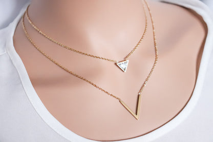 Layered V-Shape Necklace