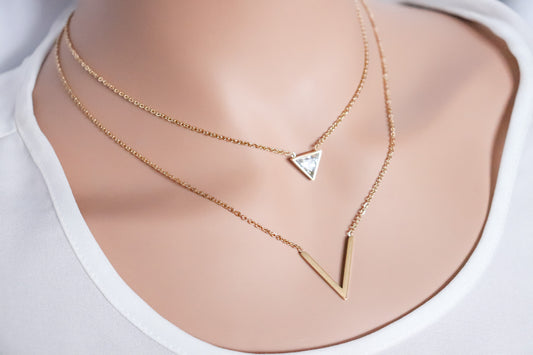 Layered V-Shape Necklace