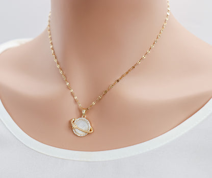 Planet or Rose Stone Necklace