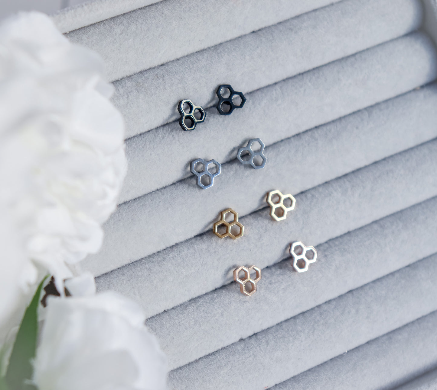 Honeycomb Stud Earrings