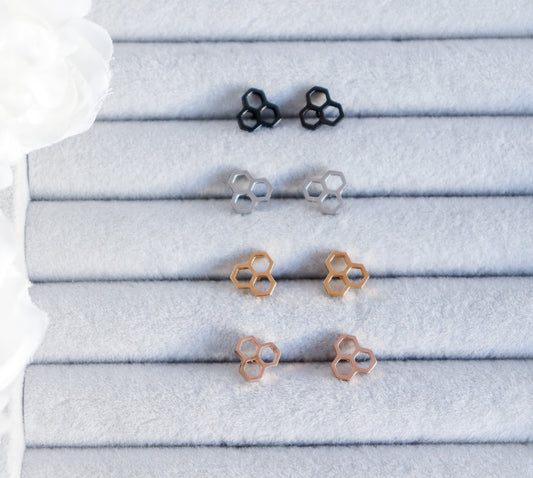 Honeycomb Stud Earrings