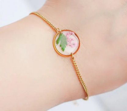 Pressed Birth Month Flower Bracelet