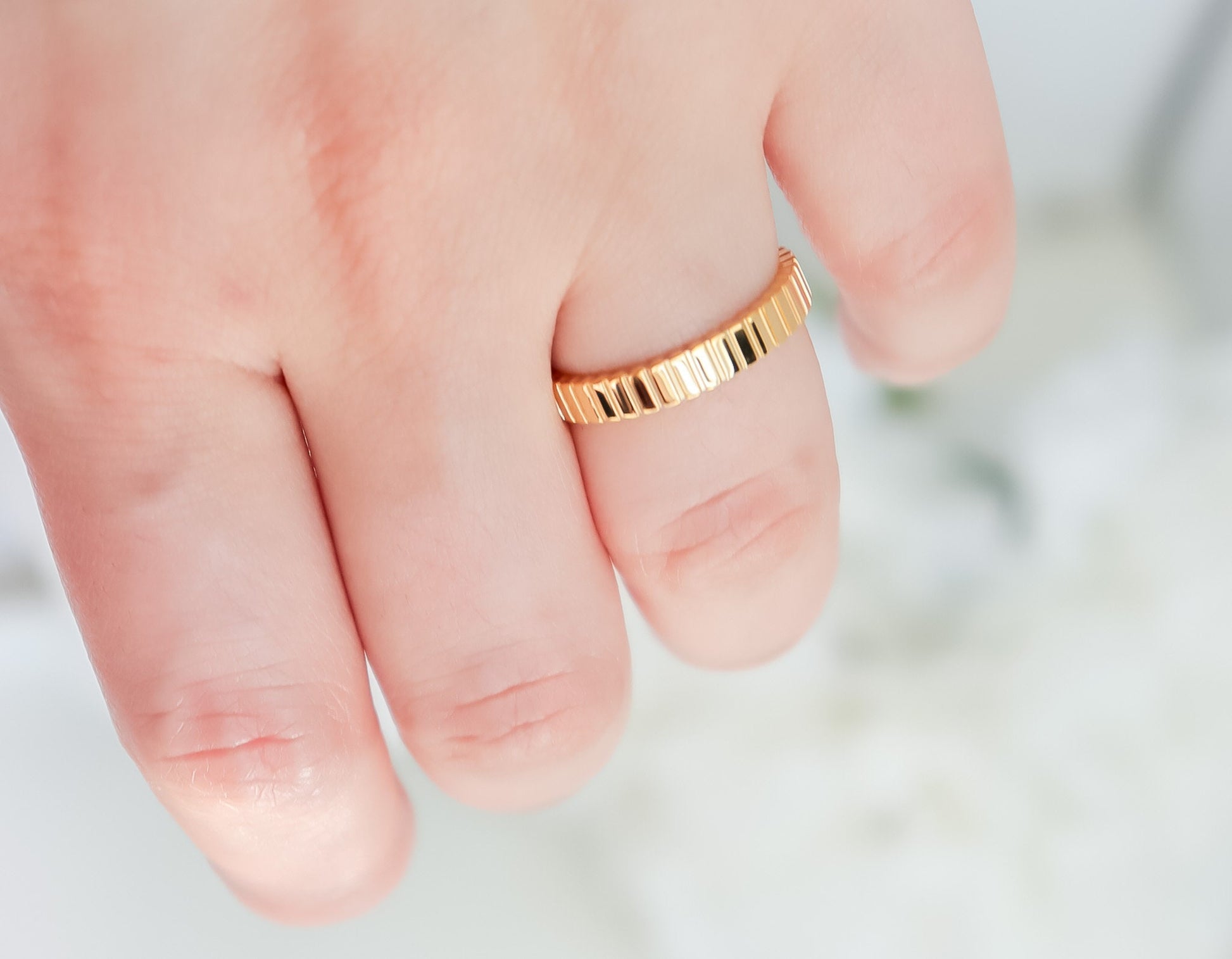 Textured Stripe Ring I Lined Ring I Gift for Girlfriend I Ring For Women I Christmas Gift | Simple Ring | Stackable Ring