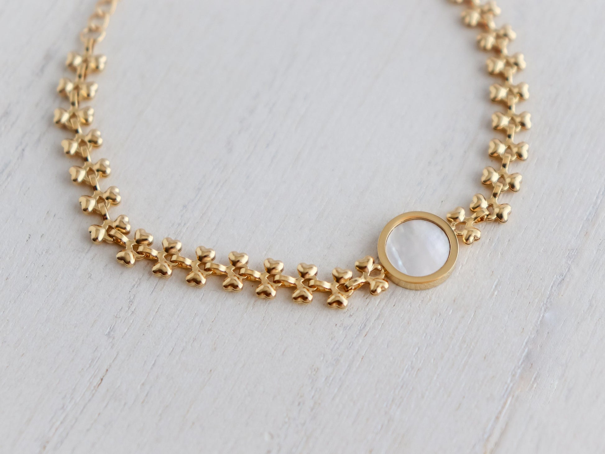 Heart Pearl Bracelet | Circle Pearl Bracelet | Block Chain | Gold Bracelet | Bridesmaid Gifts | Heart Pendant | Christmas Gift