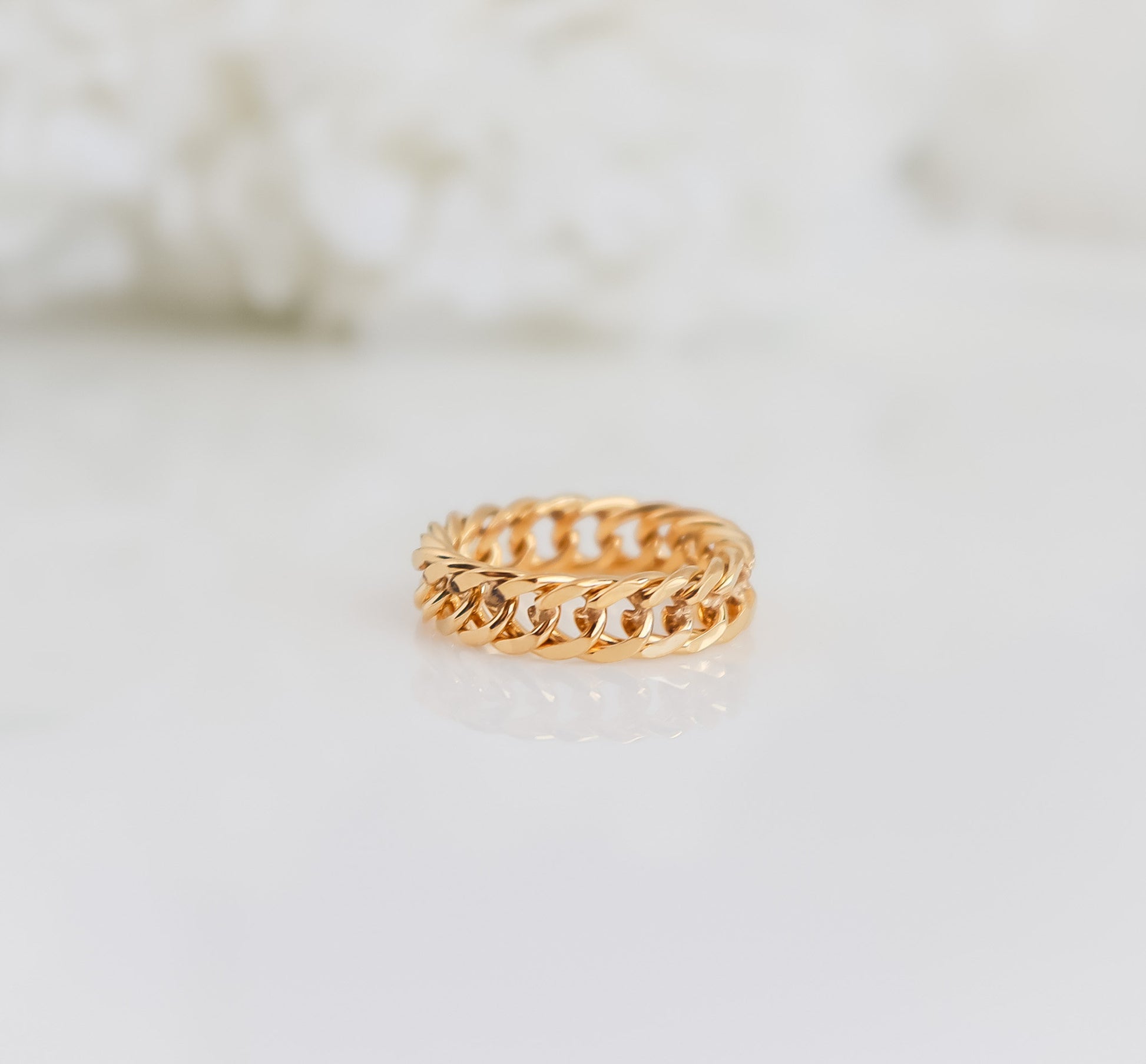 Curb Chain Ring I Minimalist Ring I Stacking Ring I Bridesmaid Gifts I Gold Minimalist Ring for Stacking, Curb Ring, Ring For women