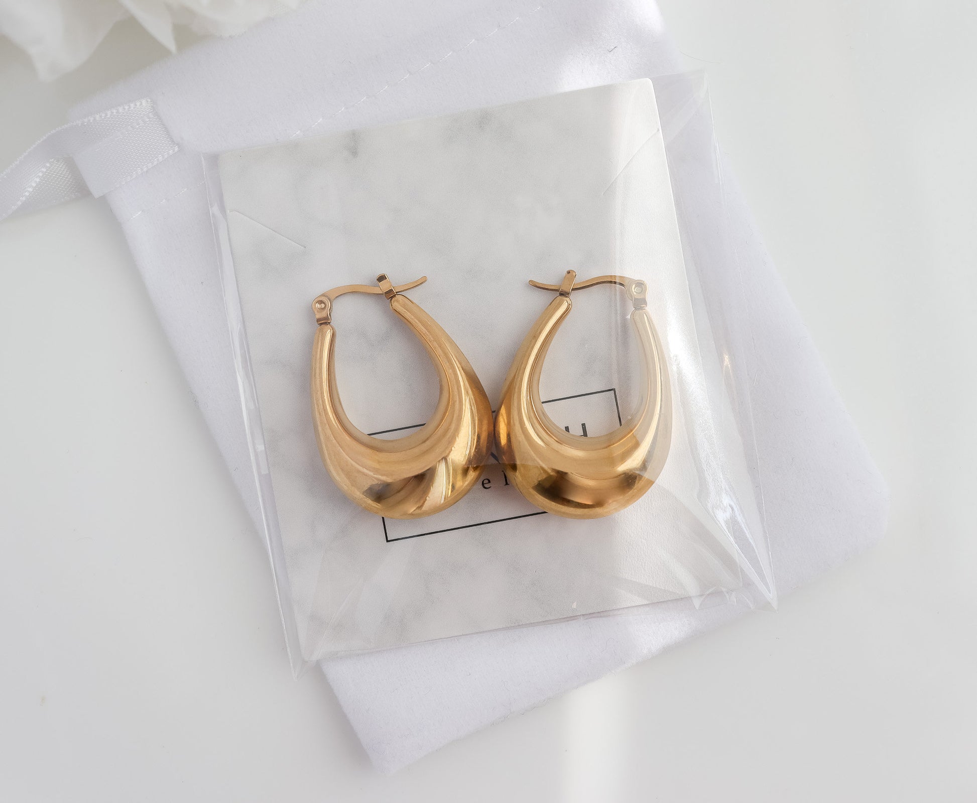 Chunky Bold Earrings | Bubble U Earring | TearDrop Earring | Statement Earrings in Gold | Birthday Gift | Earring For Her| Dome Earring