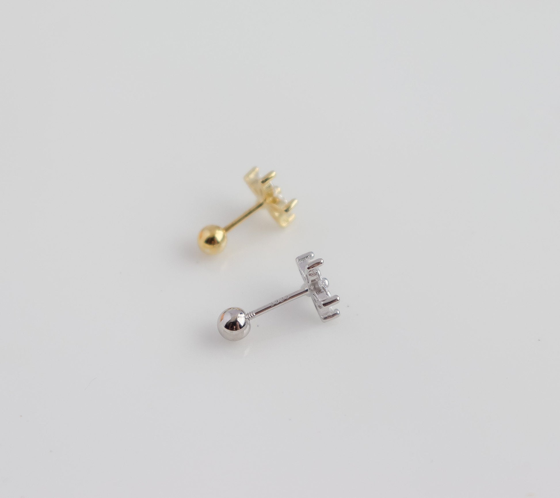 Jasmin Stud Earrings | Tiny Hydrangea Flower Inspired Stud Earrings in Sterling Silver with Sparkly CZ Crystals | Crystal Statement Earring