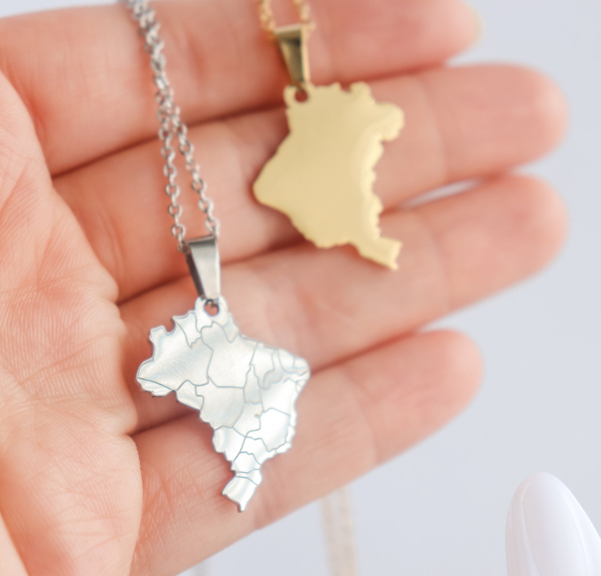 Brazil Necklace | Brazil Map Necklace | Country Pride Necklace I Minimalist Jewelry I Brasil Necklace I Brazil Country Map | Brasil Pendant