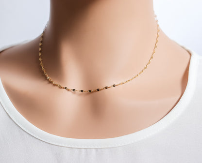 Flutter Chain Necklace I Lip Simple Chain | Double Layering Necklace I Stacking Necklace I Girlfriend Gift I Minimal Necklace| Lip Choker