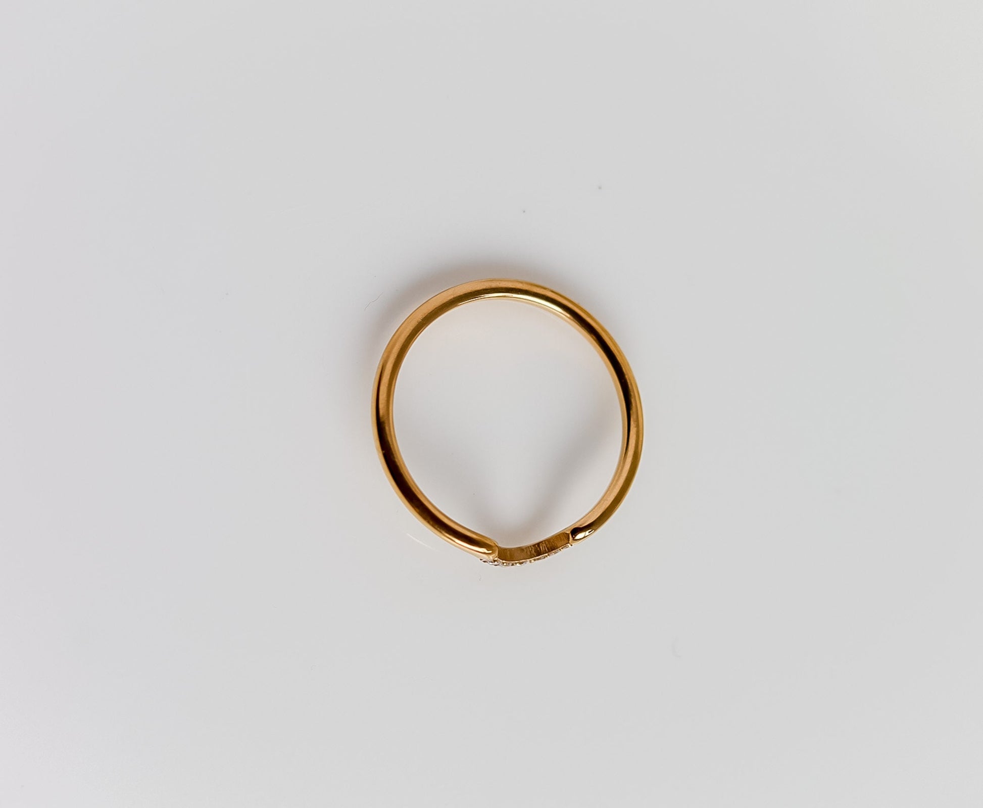 Curved U Ring | Pave Clear Cubic Zirconia CZ | U Shaped Wedding Ring | Daimond Curve Band | Rings for Women | Stacking Band