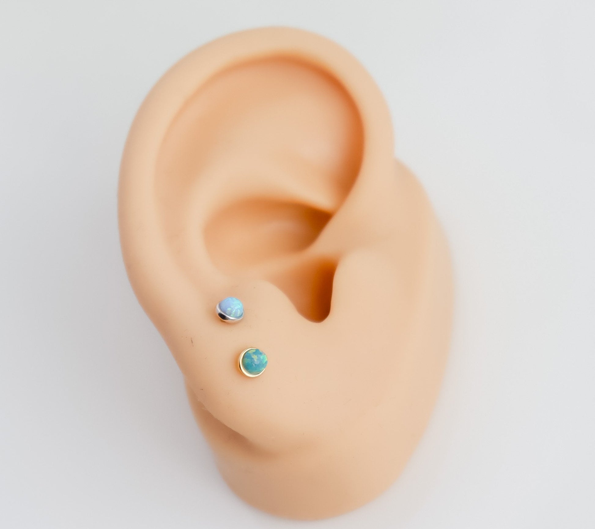 Minimalist Opal Stud Earrings in Sterling Silver | Tiny Circle Dot Jewellery | Opal Stud Earrings Pair | White Opal Stud | Earring For Her