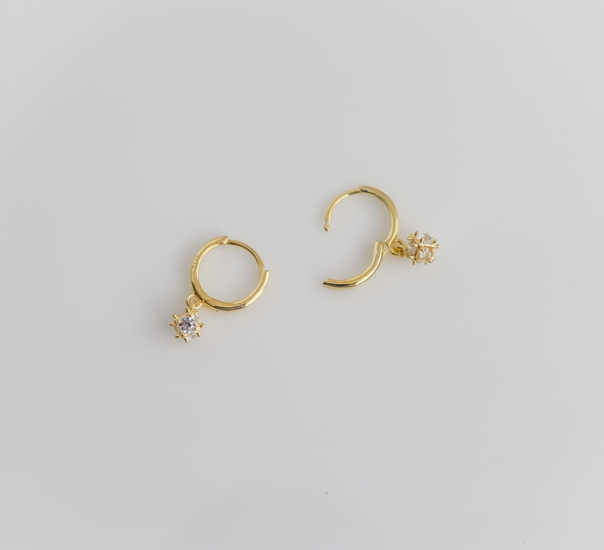 Dangle Earring Pair | Sterling Silver Hoop Zircon Earring | Minimal Earring | Bridesmaid Gifts | Bridal Shower Gift | Hoop Gold Earring