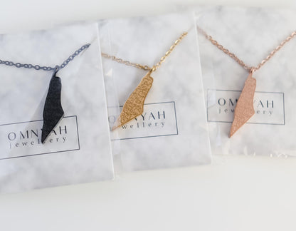 Palestine Necklace | Palestine Map Necklace with Arabic Calligraphy | Country Pride Necklace | Eid Gift