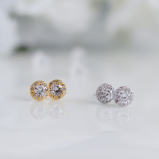 Diamond Stud Earrings Pair | Wedding Stud | Zircon Earrings | Zircon Stud Earring | Birthday Gift for Her | Earring For Her