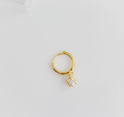 Dangle Earring Pair | Sterling Silver Hoop Zircon Earring | Minimal Earring | Bridesmaid Gifts | Bridal Shower Gift | Hoop Gold Earring