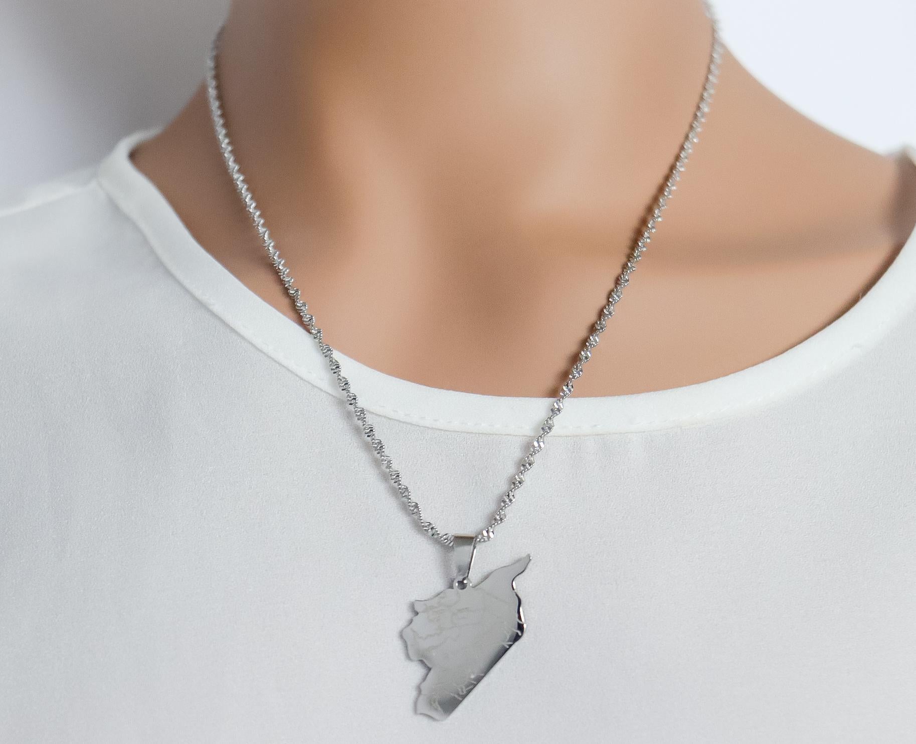 Syria Necklace | Suria Necklace | Syria Map Necklace | Country Pride Necklace | Minimalist Wedding Jewelry | Eid Gift I Syria Country Map