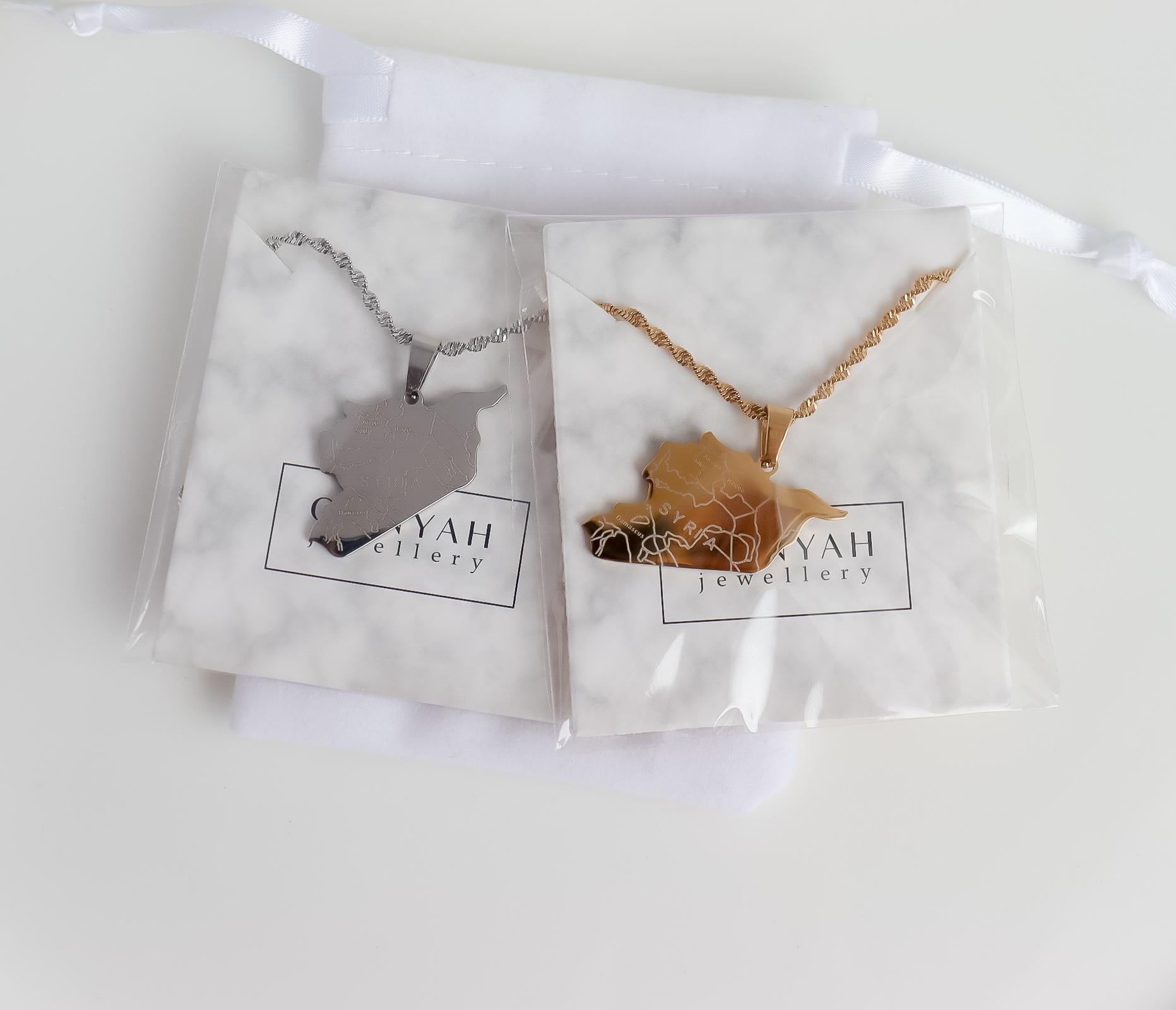 Syria Necklace | Suria Necklace | Syria Map Necklace | Country Pride Necklace | Minimalist Wedding Jewelry | Eid Gift I Syria Country Map