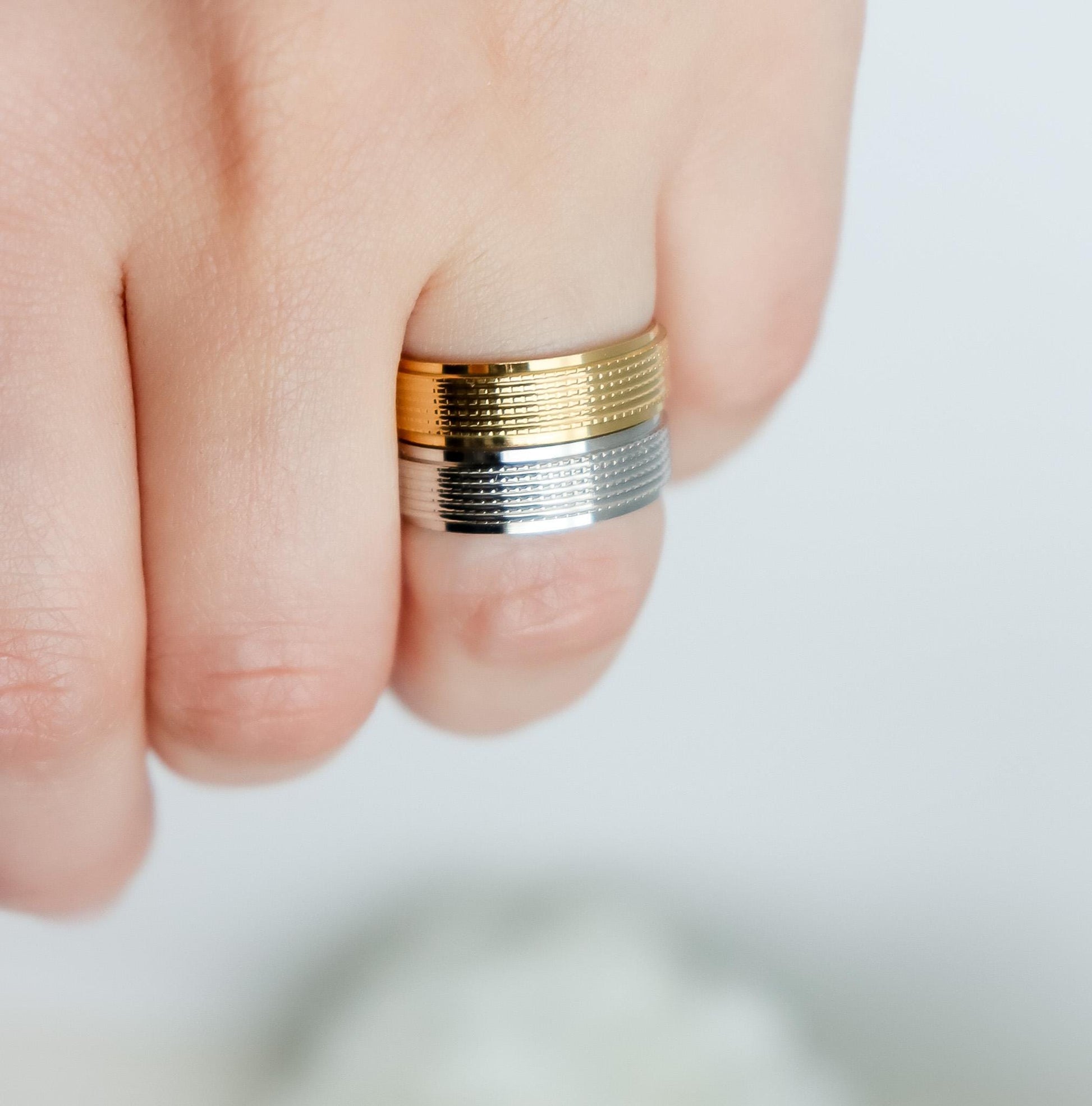 Lined Ring | Gold Ring | Unisex ring | Ring For Women | Christmas Gift | Stargazer Ring | Textured Ring | Simple Ring