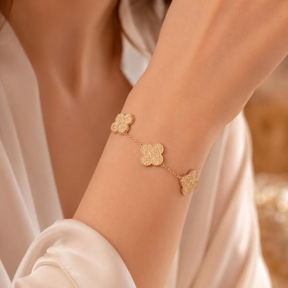 Sabr, Shukr, and Tawakkul Arabic Calligraphy Bracelet - 18K Gold Plated Islamic Jewelry