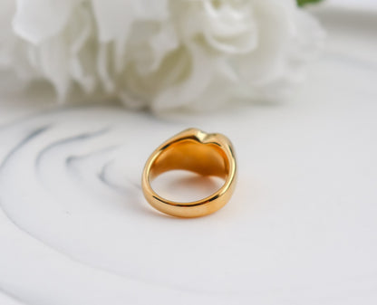 Chunky Heart Signet Ring