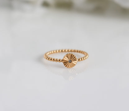 Sunburst Zircon Ring