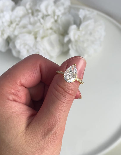 Pear Cut Pavé Ring