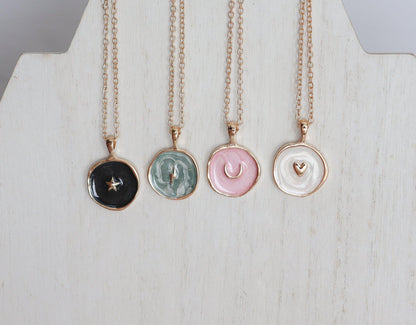 Colored Resin & Symbol Necklace