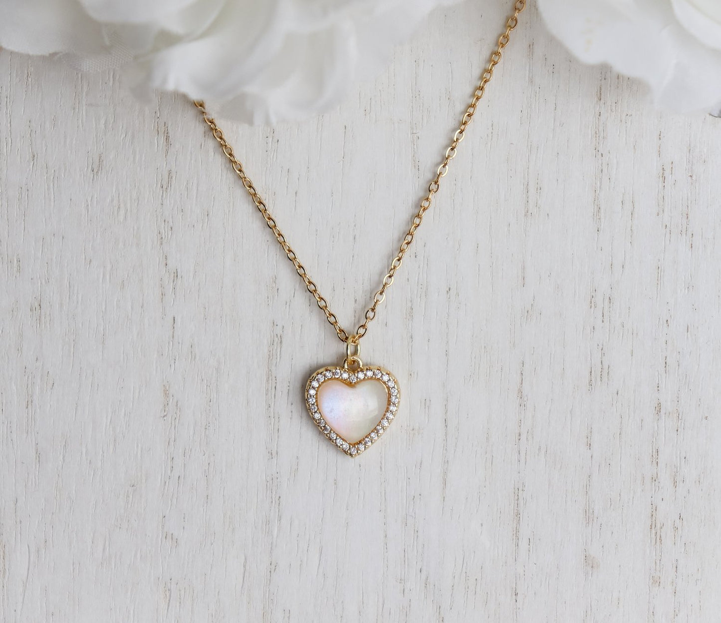 Heart Moonstone Necklace