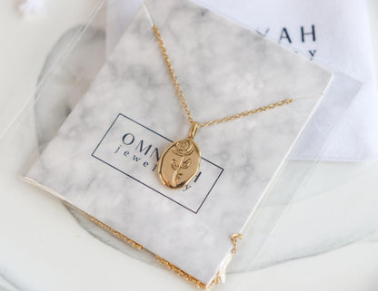 Irregular Oval Rose Necklace