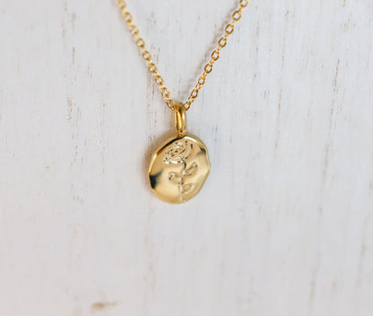 Irregular Oval Rose Necklace